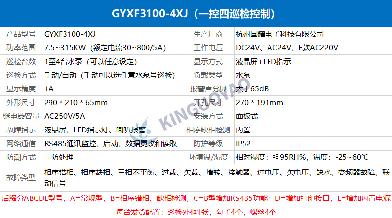 消防泵巡檢控制器GYXF3100-4XJ，一控四低速巡檢